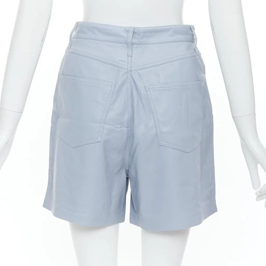 Nanushka Vegan Leather Shorts Blue Very good - Box View