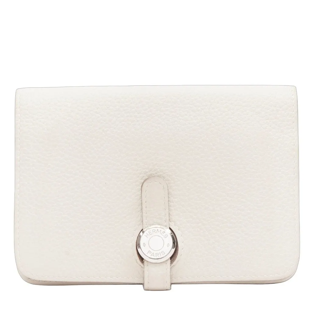 Hermès Dugon Duo Ecru Leather Fair - Front View