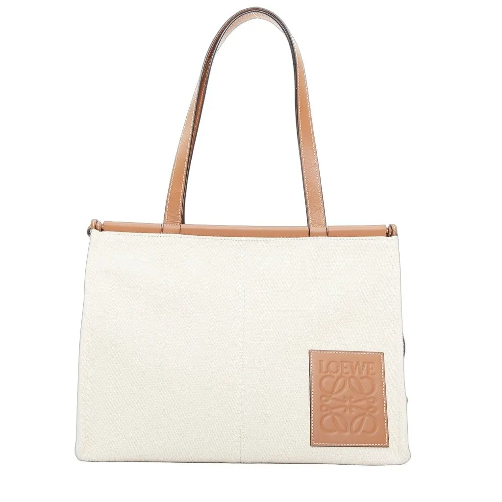 Loewe Cushion Small Brown Canvas Good - Front View
