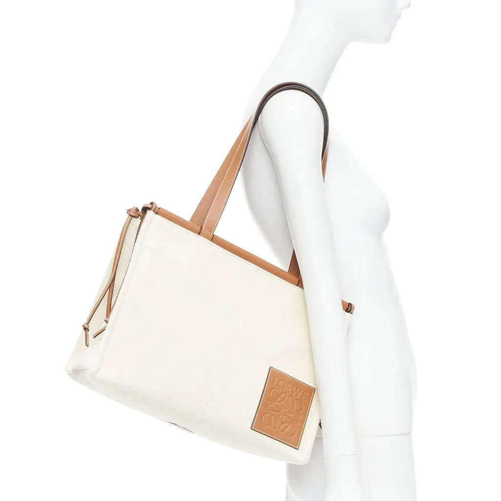 Loewe Cushion Small Brown Canvas Good - Back View
