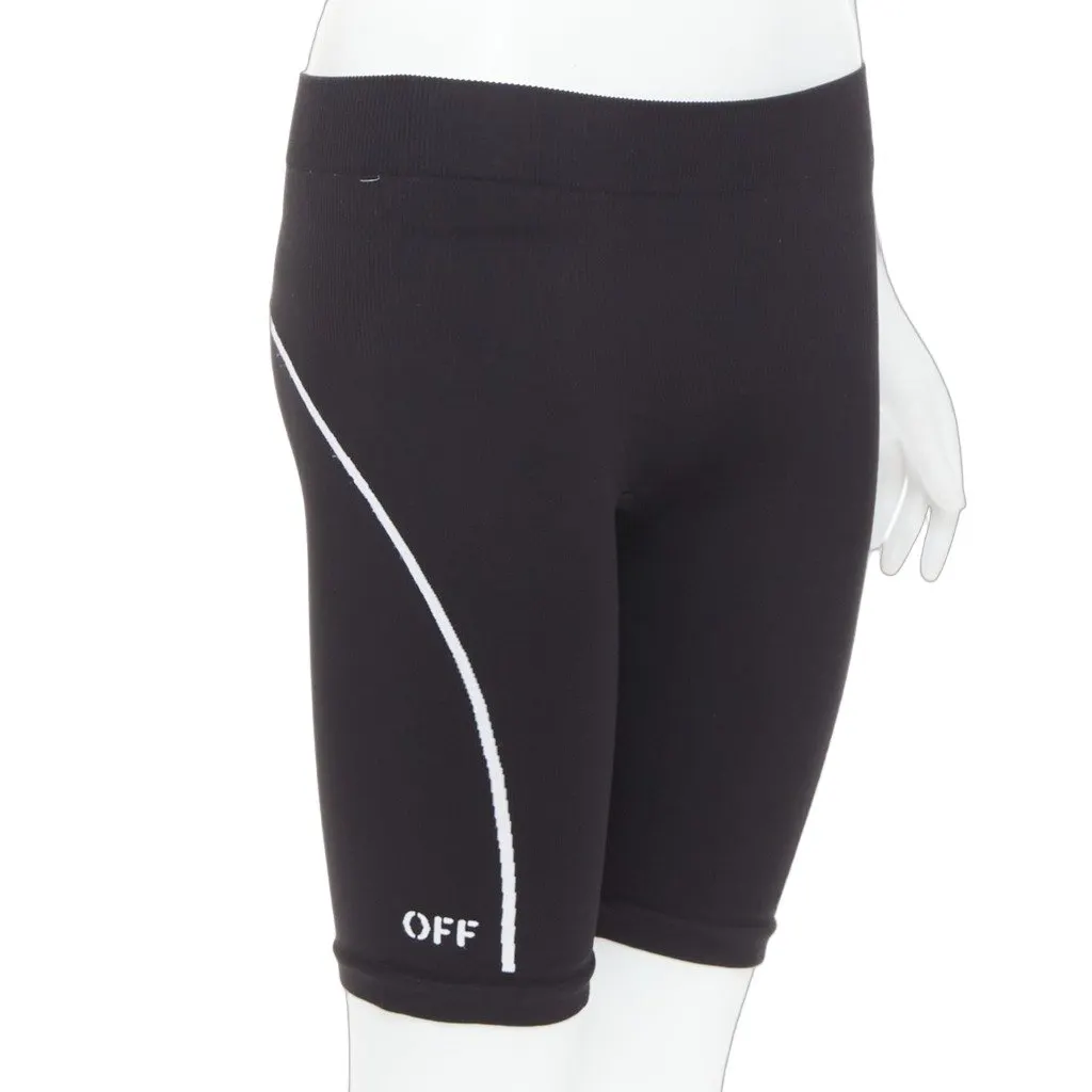 Off-White Knitted Cyclist Shorts Black Polyamide Very good - Front View