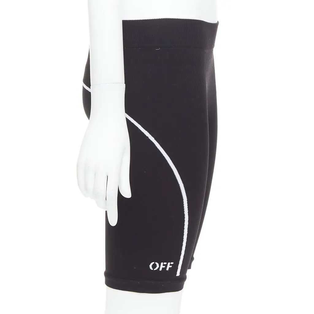 Off-White Knitted Cyclist Shorts Black Polyamide Very good - Model View