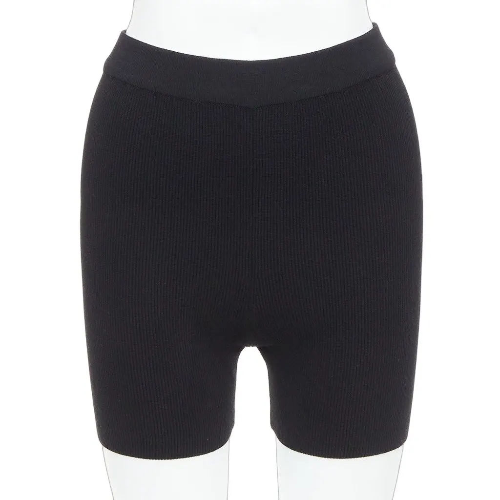 Jacquemus Leather Culotte Pants Black Viscose Very good - Front View