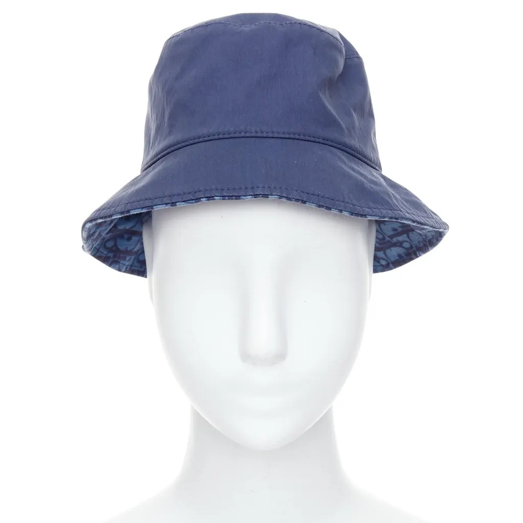 Dior Navy Monogram Hat T4 Blue Cotton Good - Front View