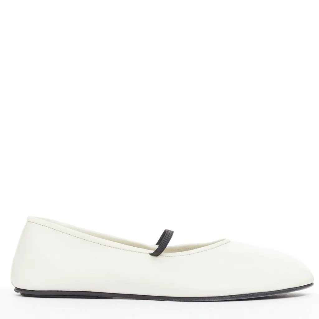 The Row Ecru Leather Ballet flats Beige Leather Good - Back View