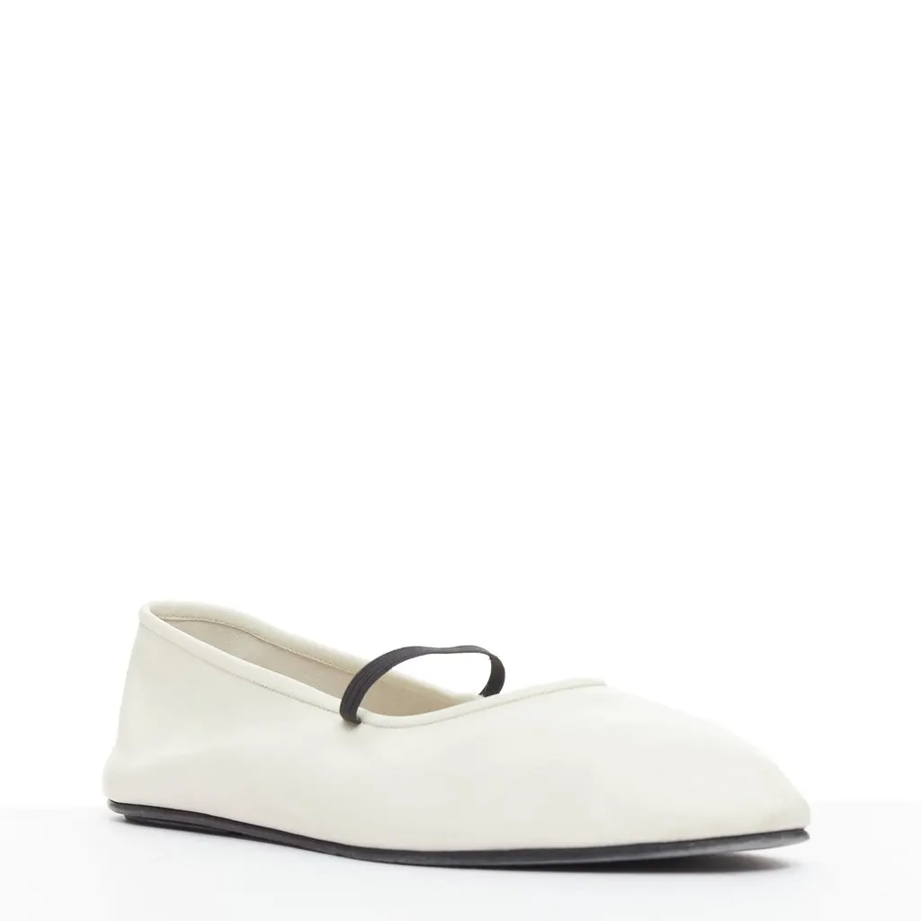 The Row Ecru Leather Ballet flats Beige Leather Good - Inside View