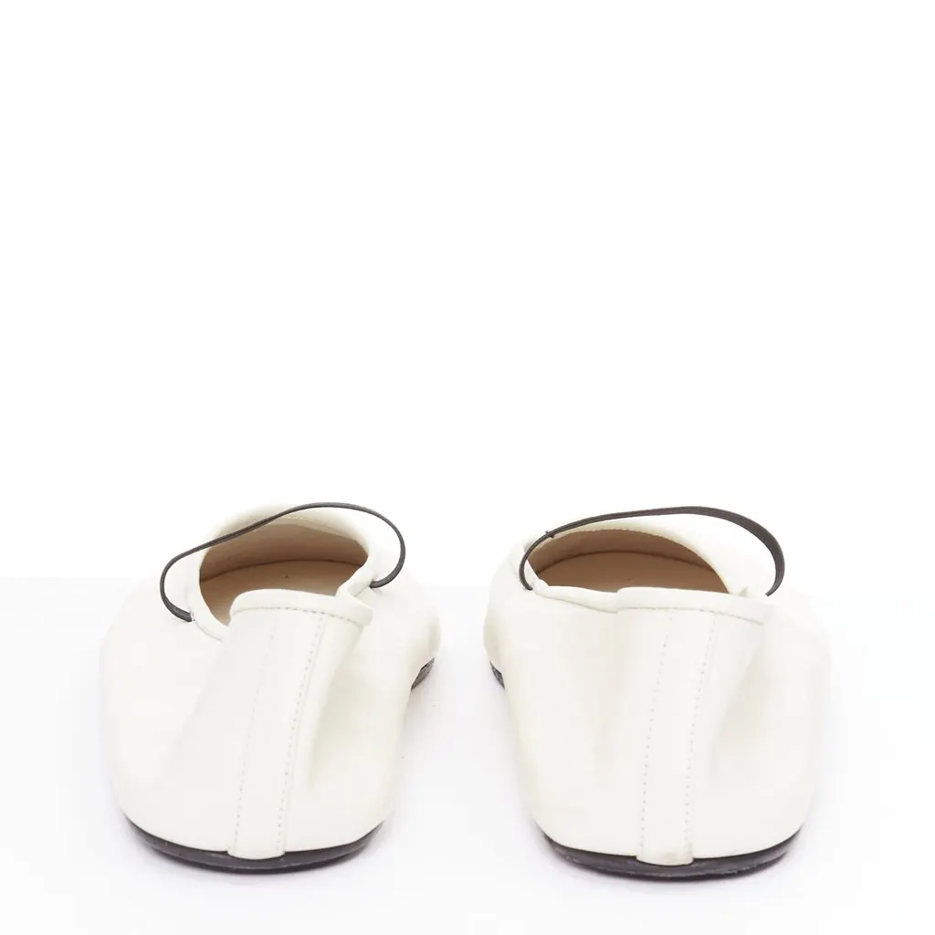 The Row Ecru Leather Ballet flats Beige Leather Good - Box View