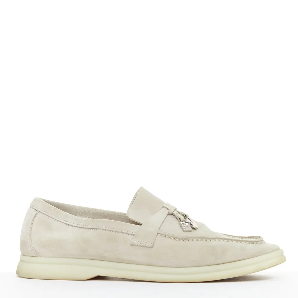 Loro Piana Summer Charms Walk Beige Suede Fair - Back View