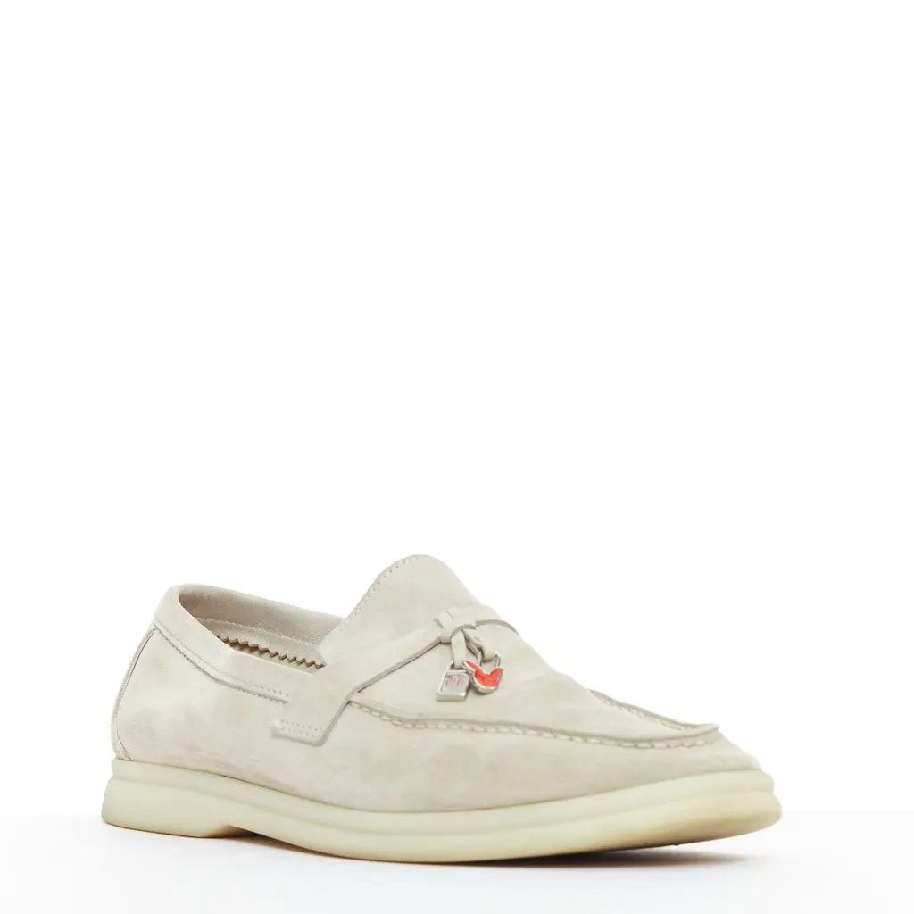 Loro Piana Summer Charms Walk Beige Suede Fair - Inside View
