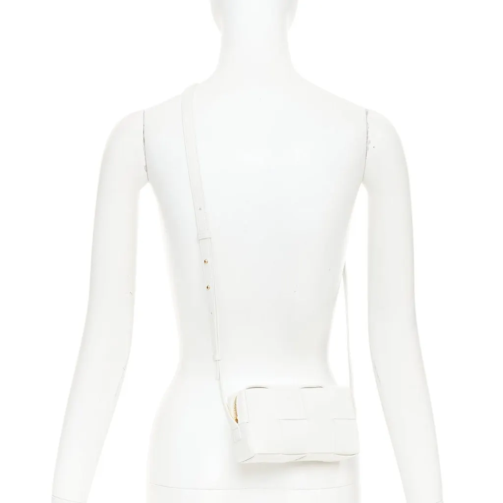 Bottega Veneta Mini Cassette White Leather Good - Back View