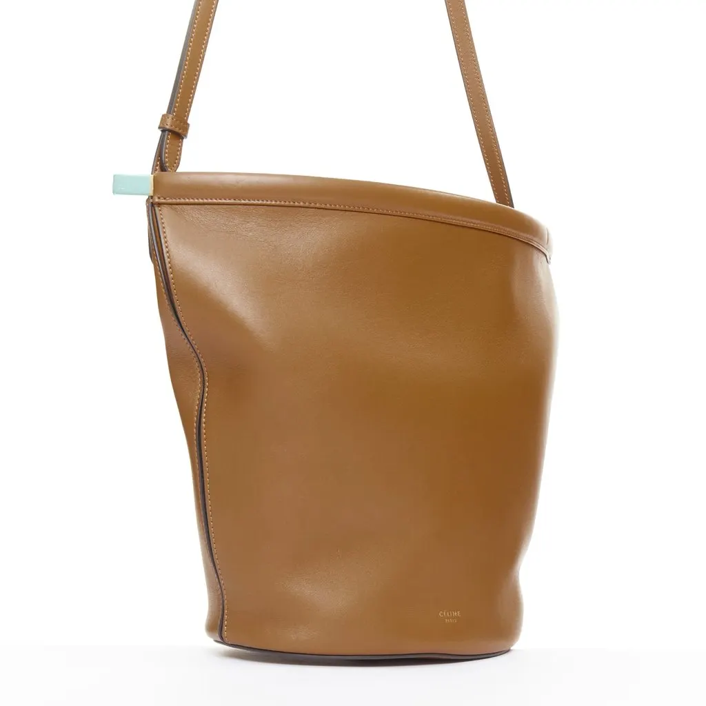 Celine Clasp Bucket Brown Leather Very good - Inside View