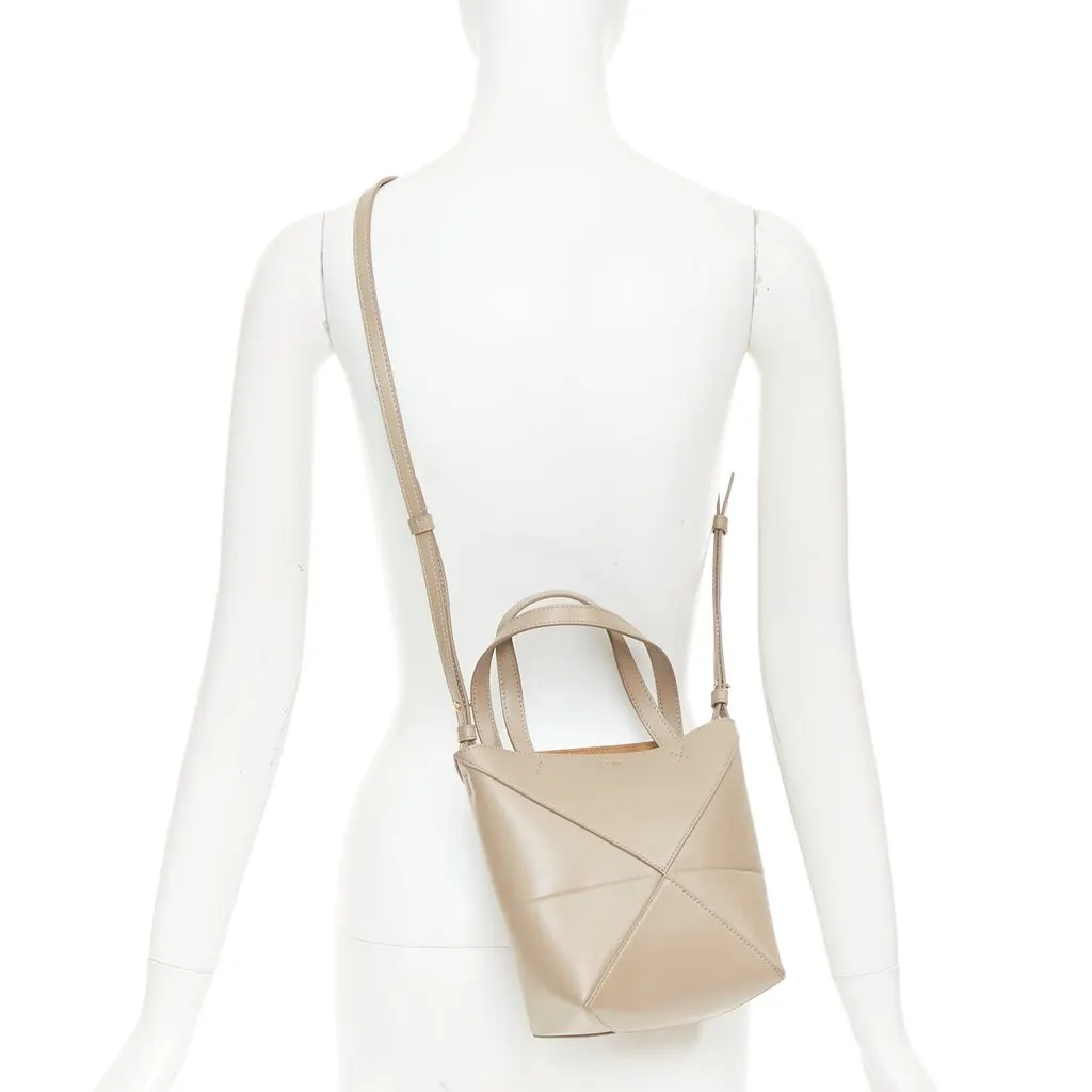 Loewe Puzzle Fold Beige Leather Very good - Back View