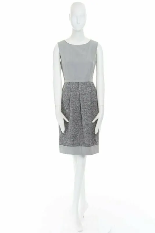 Max Mara Speckle Work Dress Grey Polyamide Very good - Back View