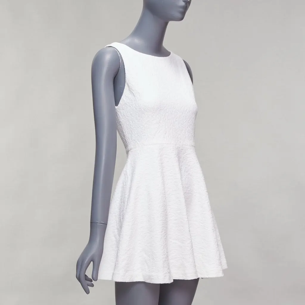 Alice & Olivia Baroque Jacquard Dress White Cotton Good - Inside View