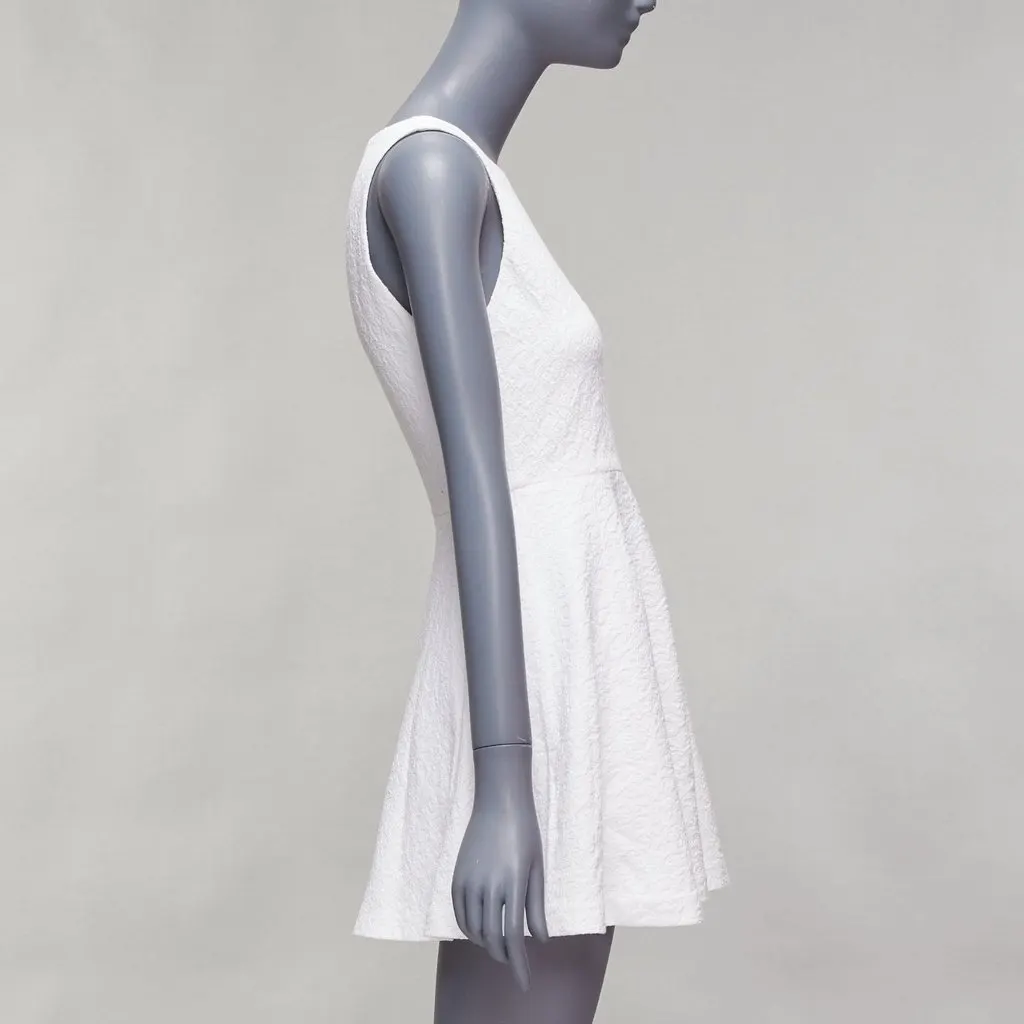 Alice & Olivia Baroque Jacquard Dress White Cotton Good - Model View