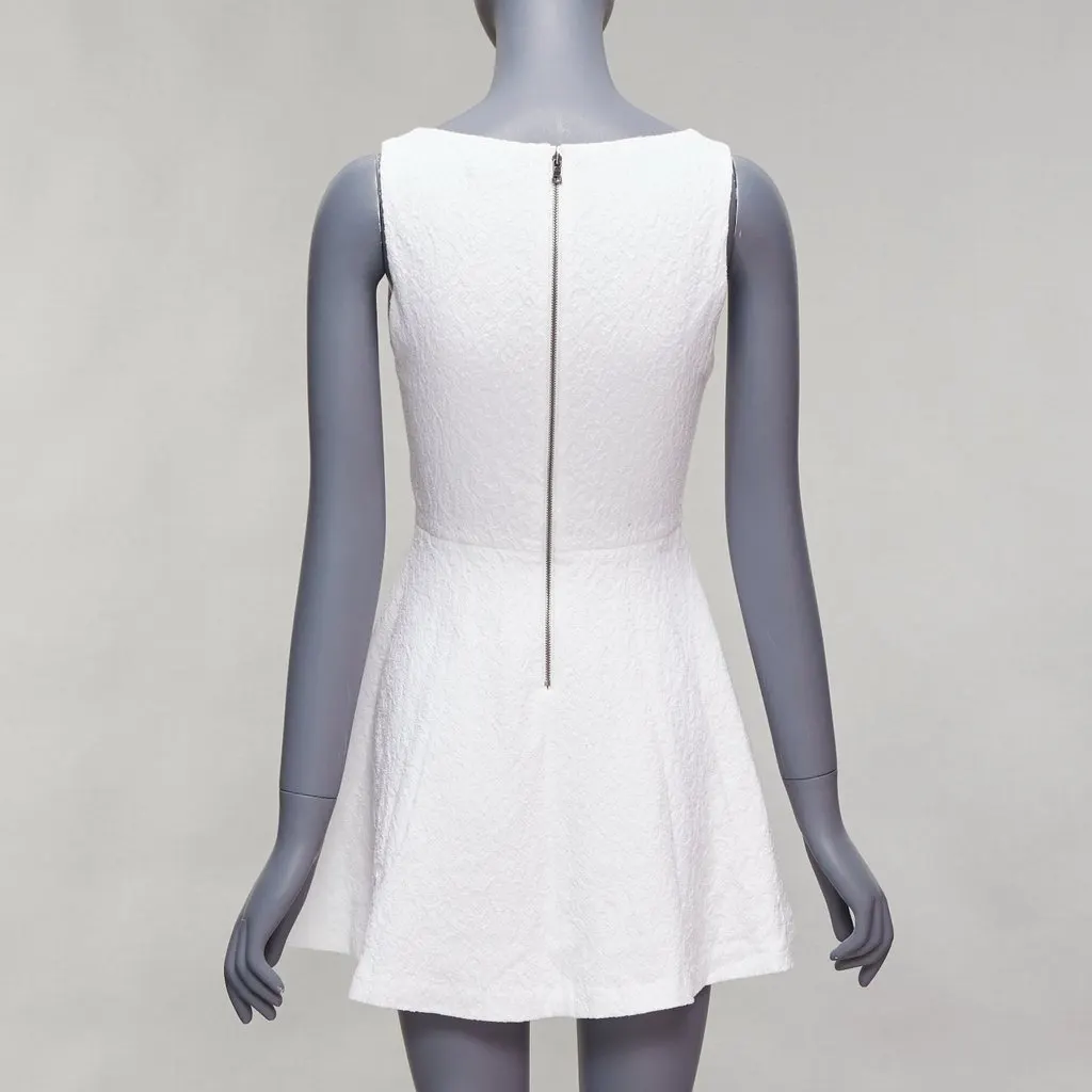 Alice & Olivia Baroque Jacquard Dress White Cotton Good - Box View