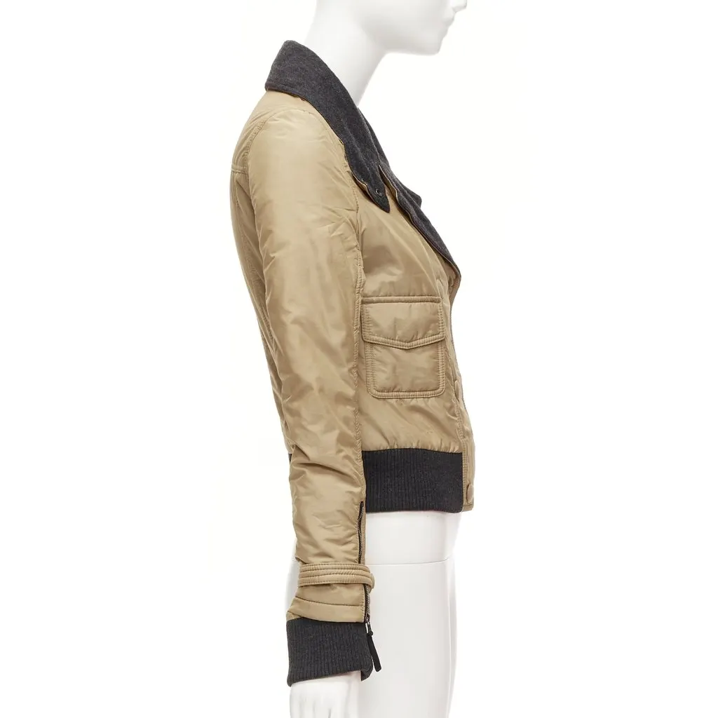 D&G Beige Aviator Zip Jacket Grey Polyamide Good - Box View