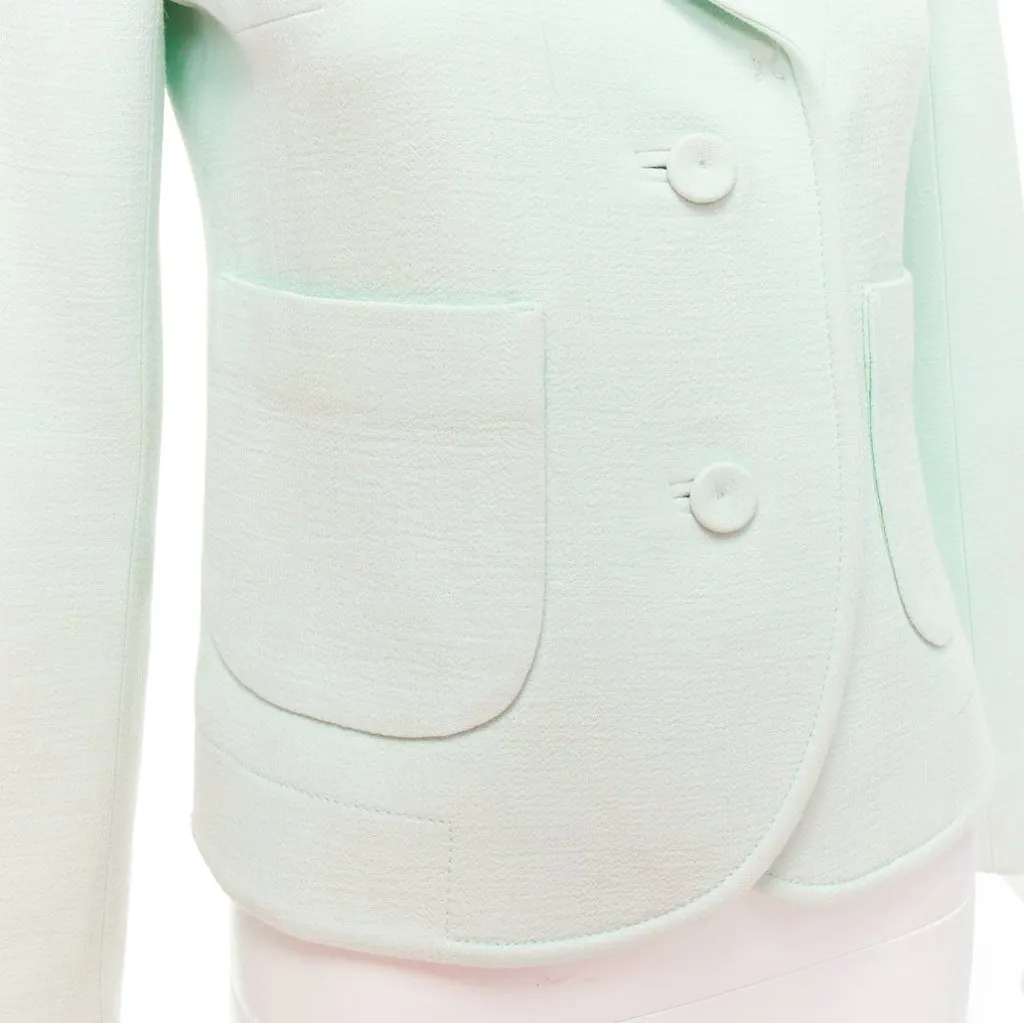 Carven Green Shoulder Dart Blazer Green Viscose Good - Back View