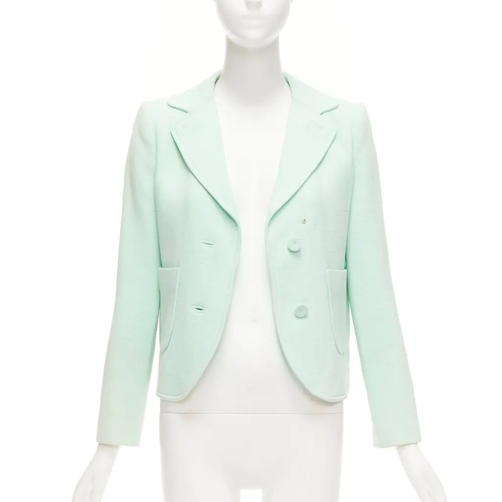 Carven Green Shoulder Dart Blazer Green Viscose Good - Inside View
