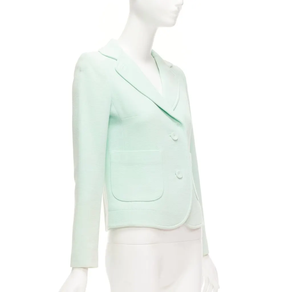 Carven Green Shoulder Dart Blazer Green Viscose Good - Model View