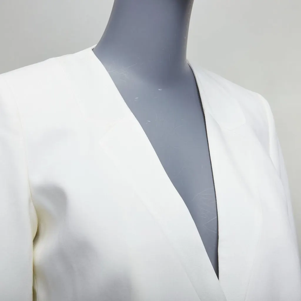 Theory Cream Cropped Tux Blazer Ecru Viscose Never worn - Back View