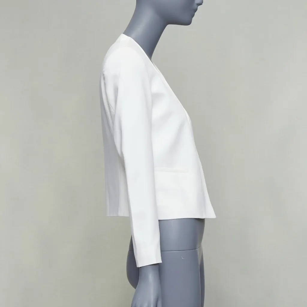 Theory Cream Cropped Tux Blazer Ecru Viscose Never worn - Model View