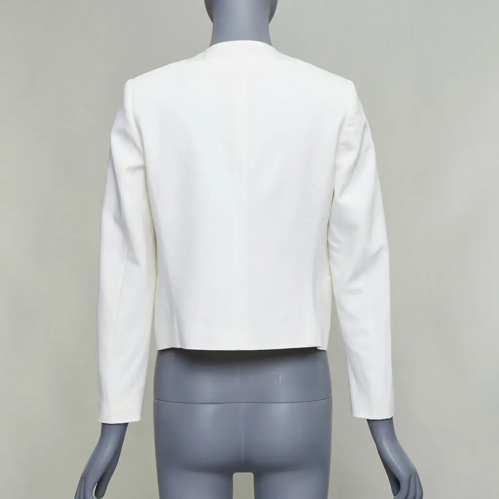 Theory Cream Cropped Tux Blazer Ecru Viscose Never worn - Box View