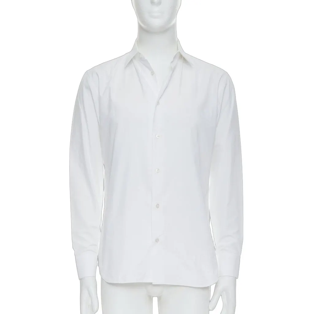 Dior Plain Dress Shirt White Cotton Very good - Front View