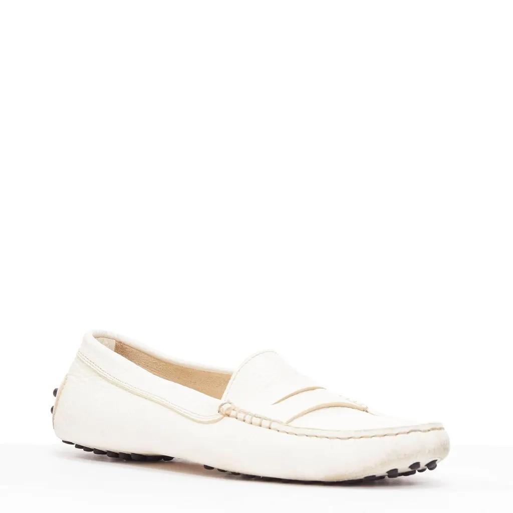 Tod's Gommino Ecru Leather Fair - Back View