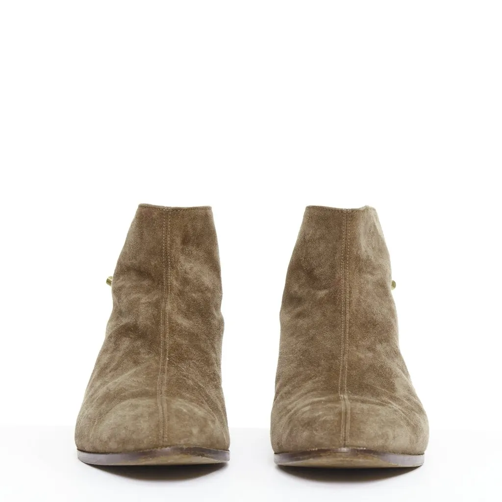 Hermès Brown Suede Boots Brown Suede Fair - Inside View