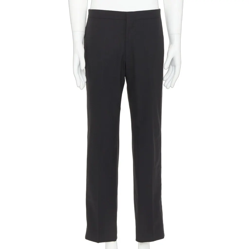 Hermès Black Wool Trouser Black Wool Very good - Front View