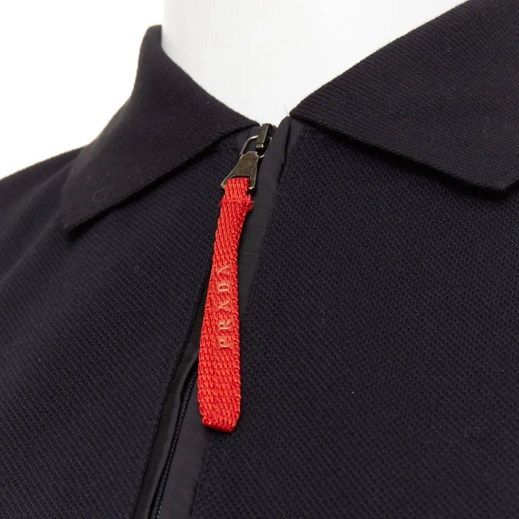 Prada Black Cotton Polo Shirt Black Cotton Very good - Back View
