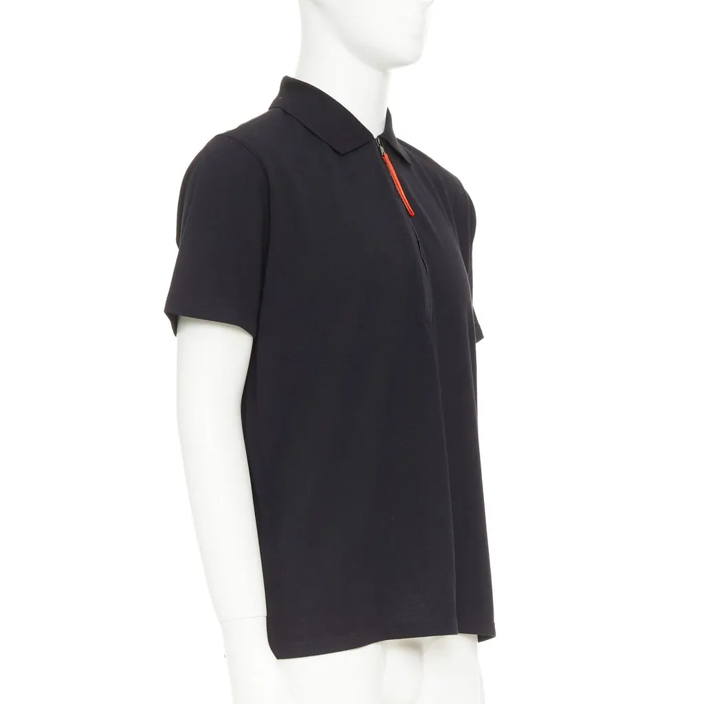 Prada Black Cotton Polo Shirt Black Cotton Very good - Inside View