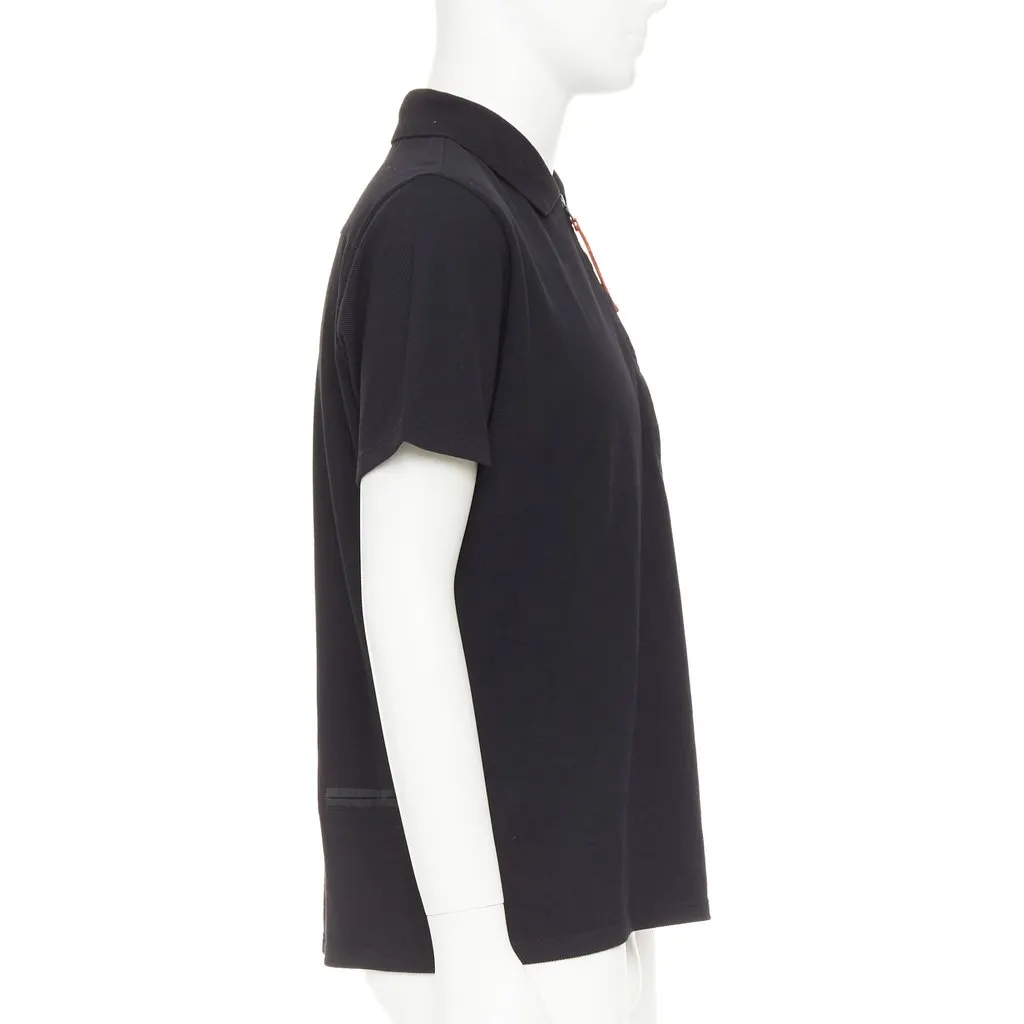 Prada Black Cotton Polo Shirt Black Cotton Very good - Model View