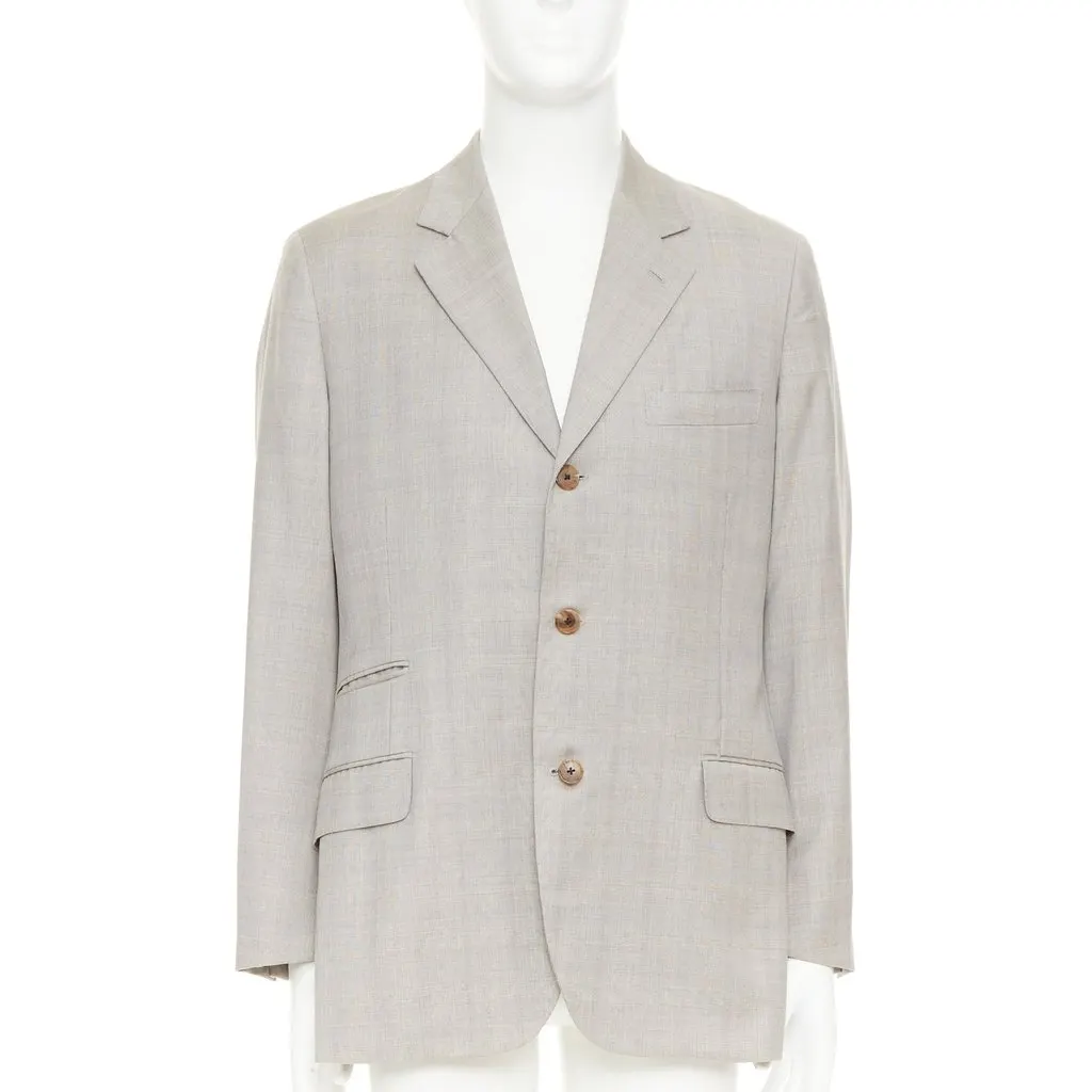 Hermès Beige Wool Jacket Beige Wool Very good - Front View