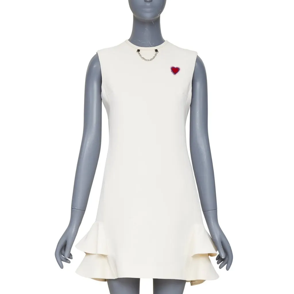 Louis Vuitton Ecru Wool Dress Beige Wool Very good - Front View