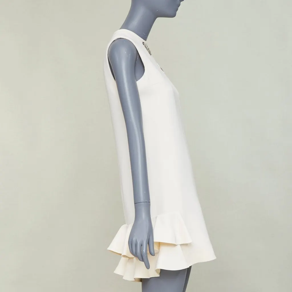 Louis Vuitton Ecru Wool Dress Beige Wool Very good - Model View