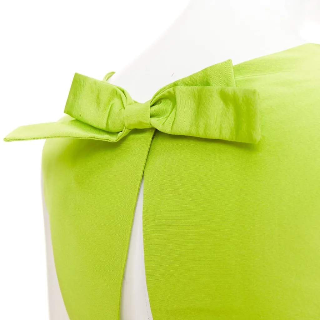 Oscar de la Renta Green Silk Dress Green Silk Very good - Back View
