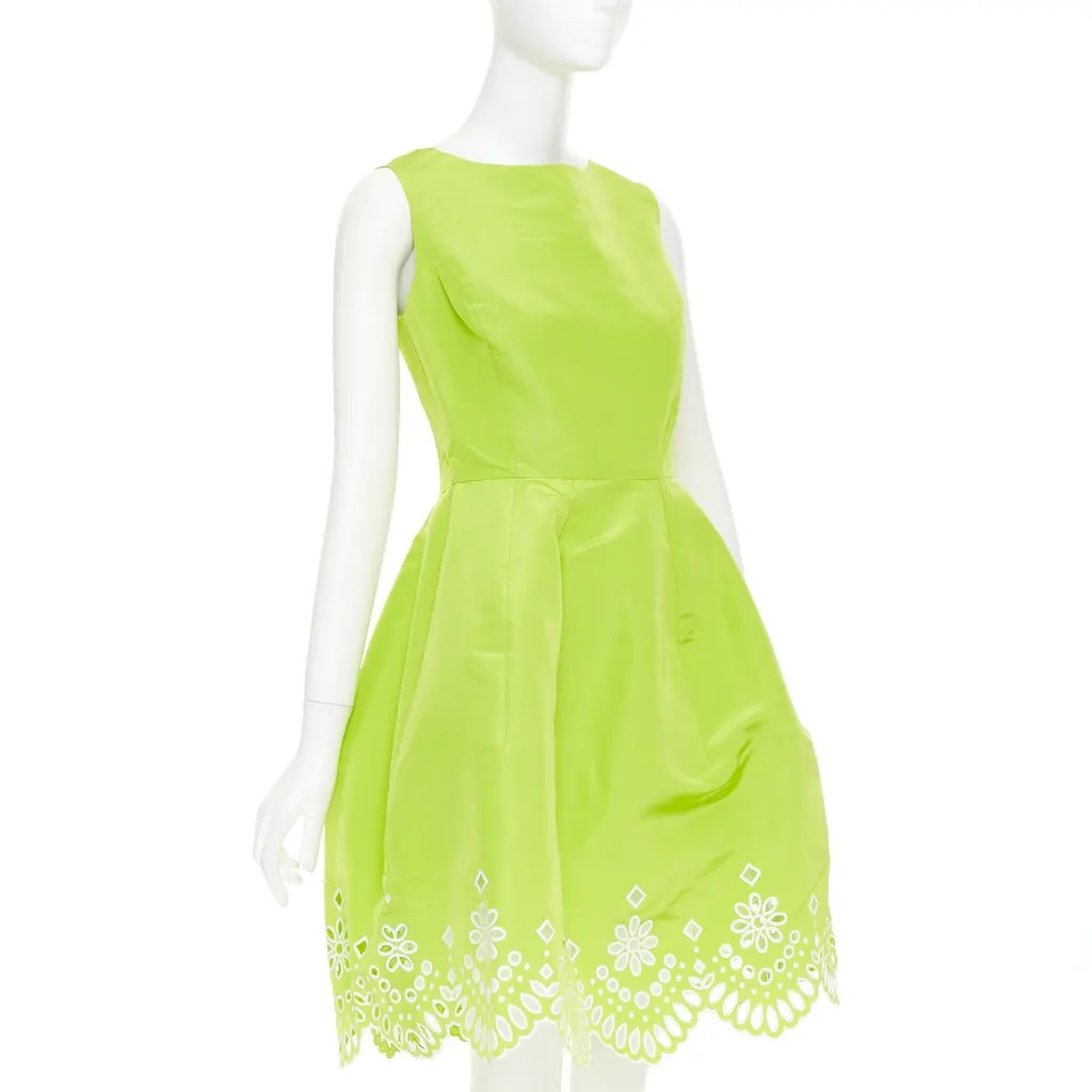 Oscar de la Renta Green Silk Dress Green Silk Very good - Inside View