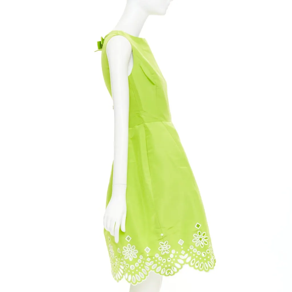 Oscar de la Renta Green Silk Dress Green Silk Very good - Model View