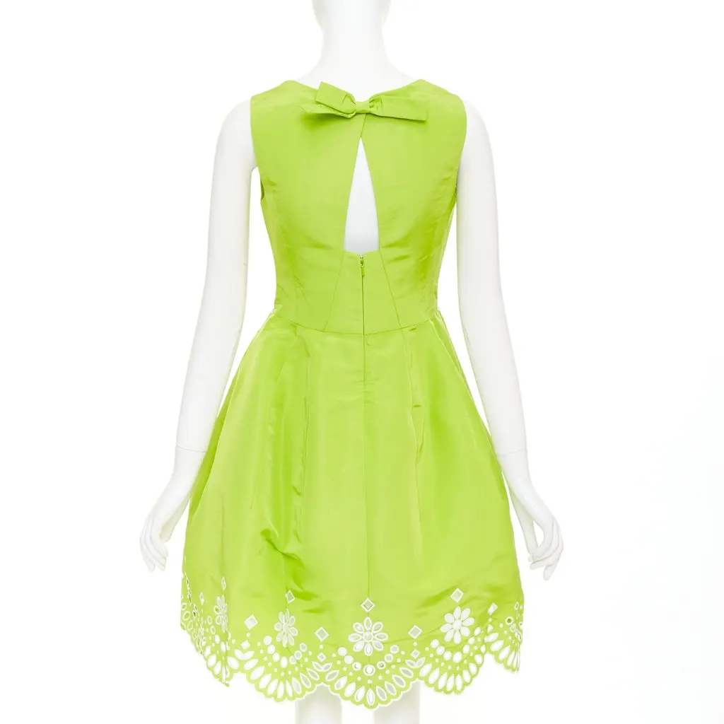Oscar de la Renta Green Silk Dress Green Silk Very good - Box View