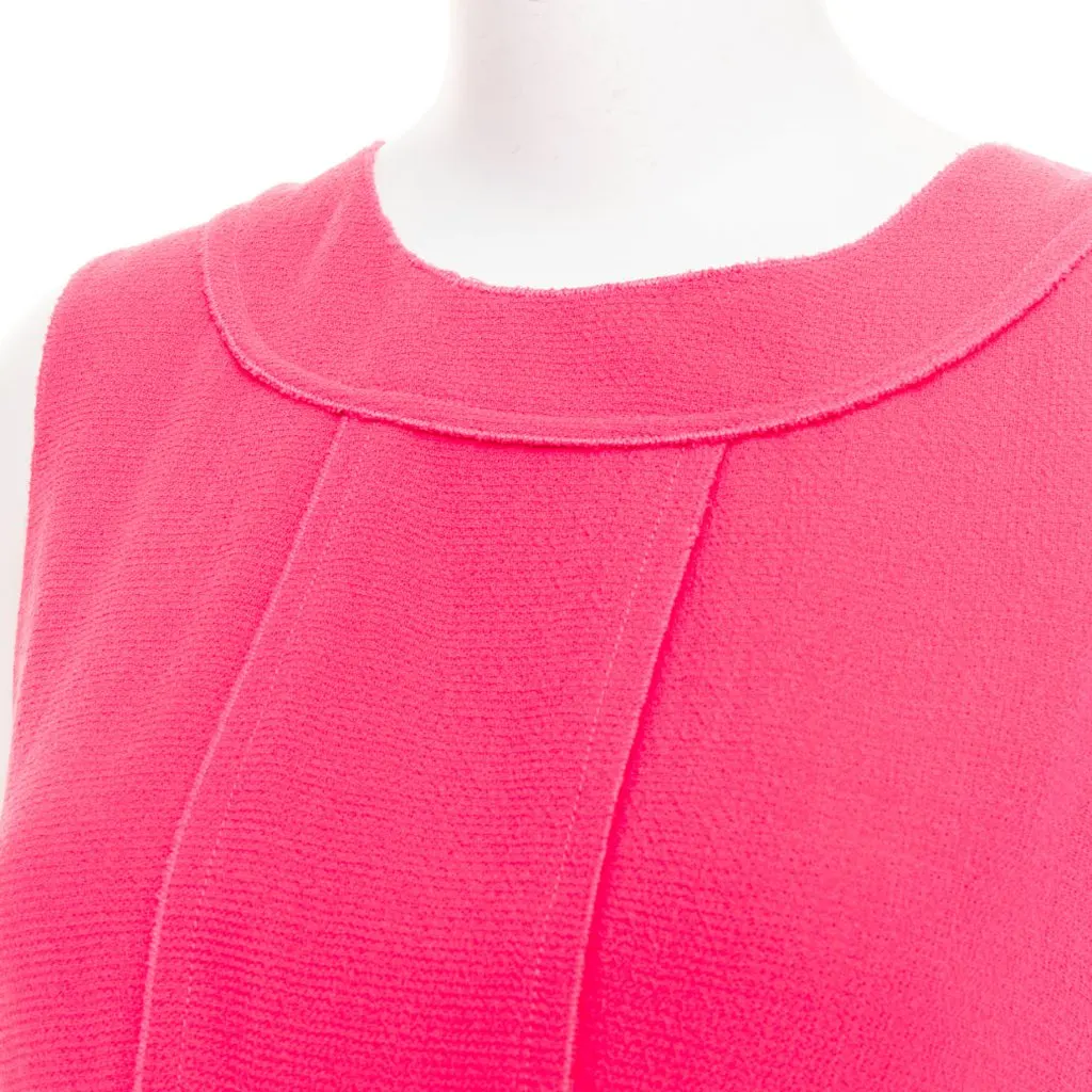 Oscar de la Renta Pink Wool Dress Pink Wool Very good - Back View