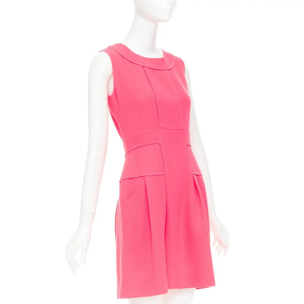 Oscar de la Renta Pink Wool Dress Pink Wool Very good - Inside View