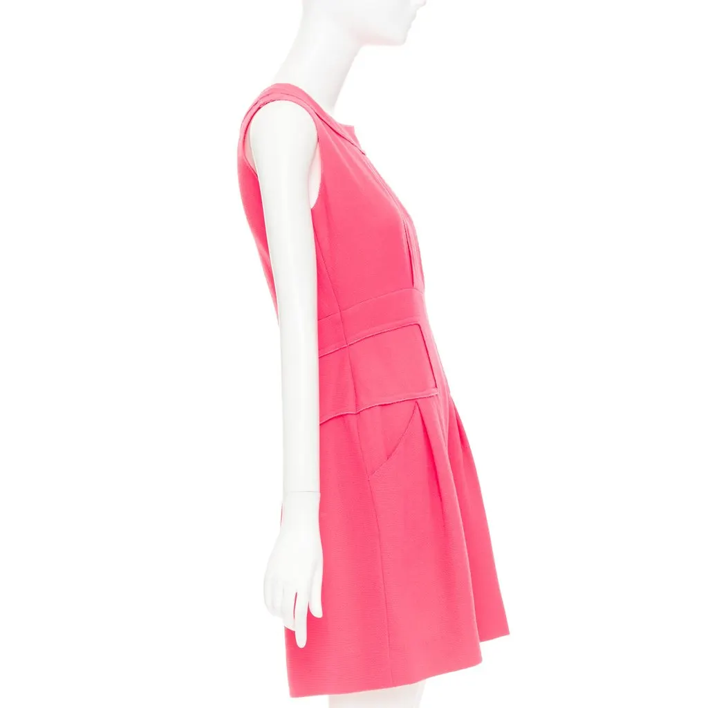 Oscar de la Renta Pink Wool Dress Pink Wool Very good - Model View