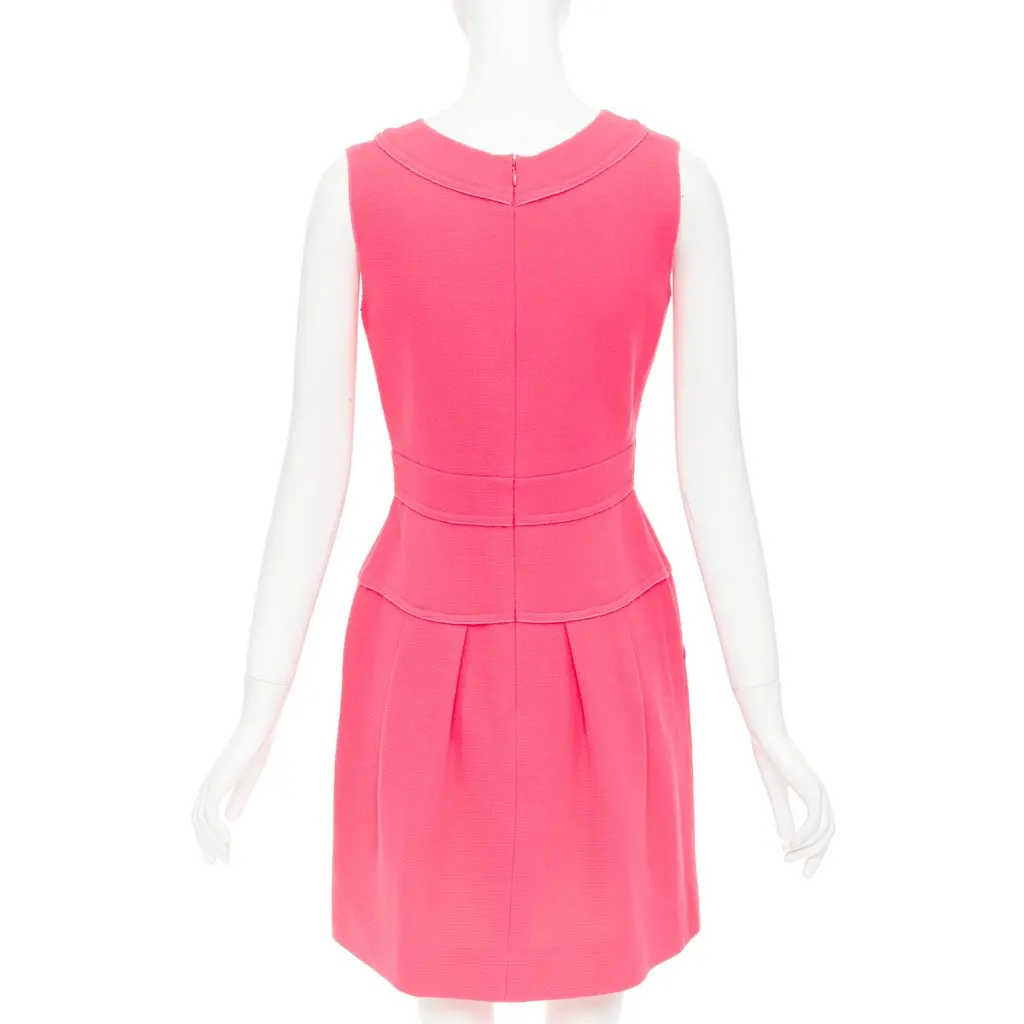 Oscar de la Renta Pink Wool Dress Pink Wool Very good - Box View
