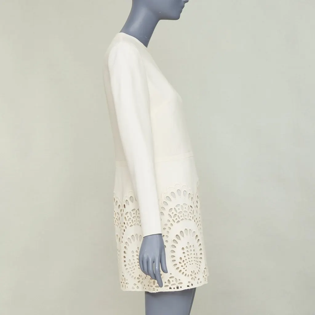 Valentino Ecru Wool Dress Beige Wool Very good - Model View