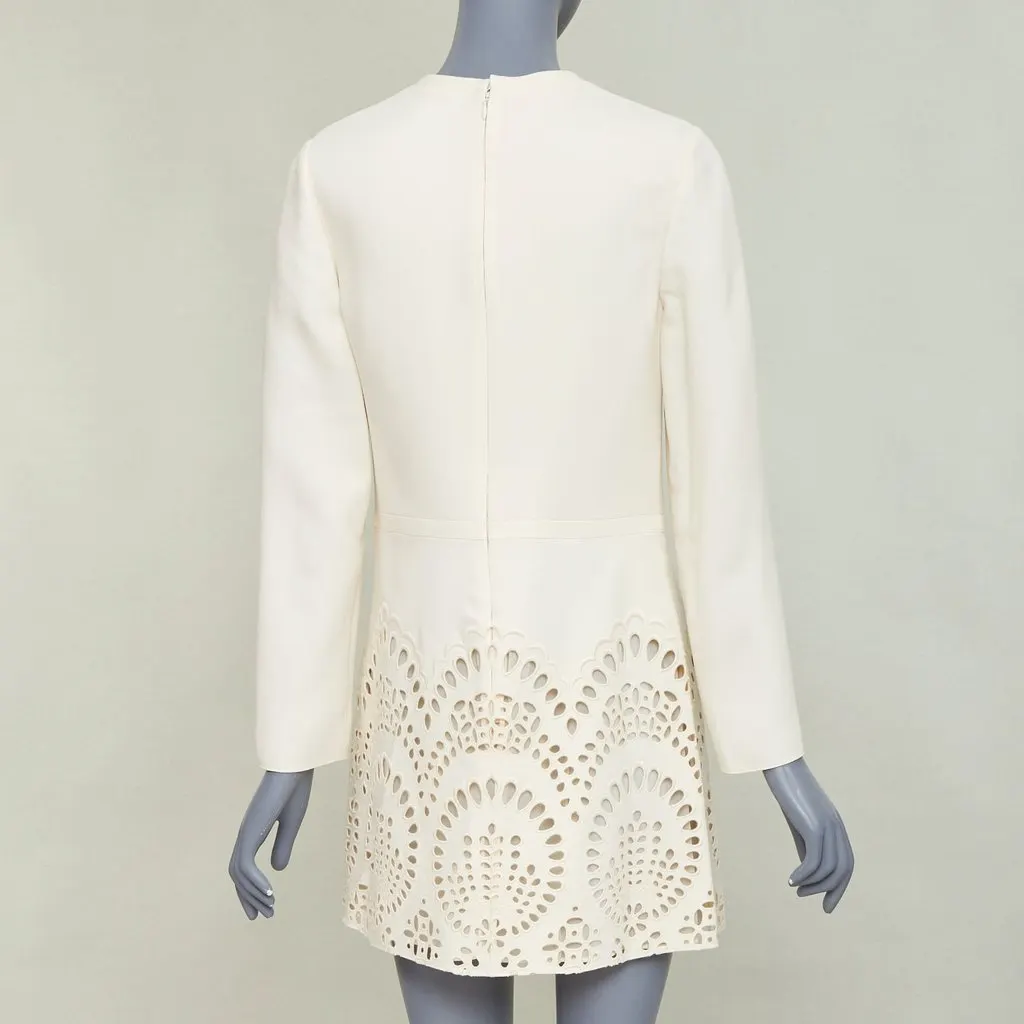 Valentino Ecru Wool Dress Beige Wool Very good - Box View