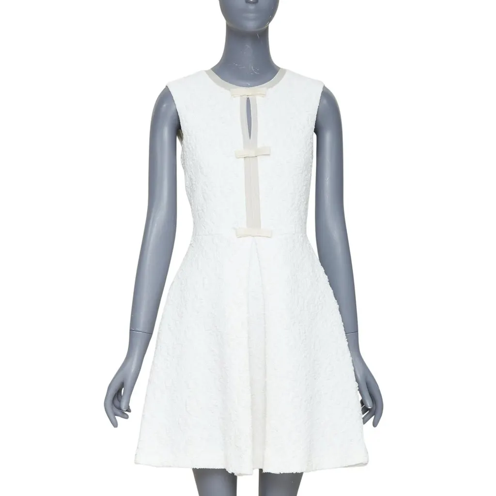 Giambattista Valli White Polyester Dress White Polyester Good - Front View