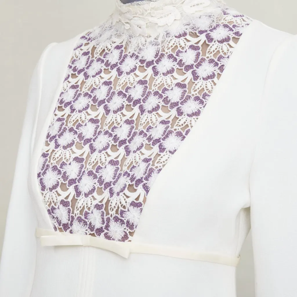 Giambattista Valli Ecru Wool Dress Beige Wool Fair - Back View