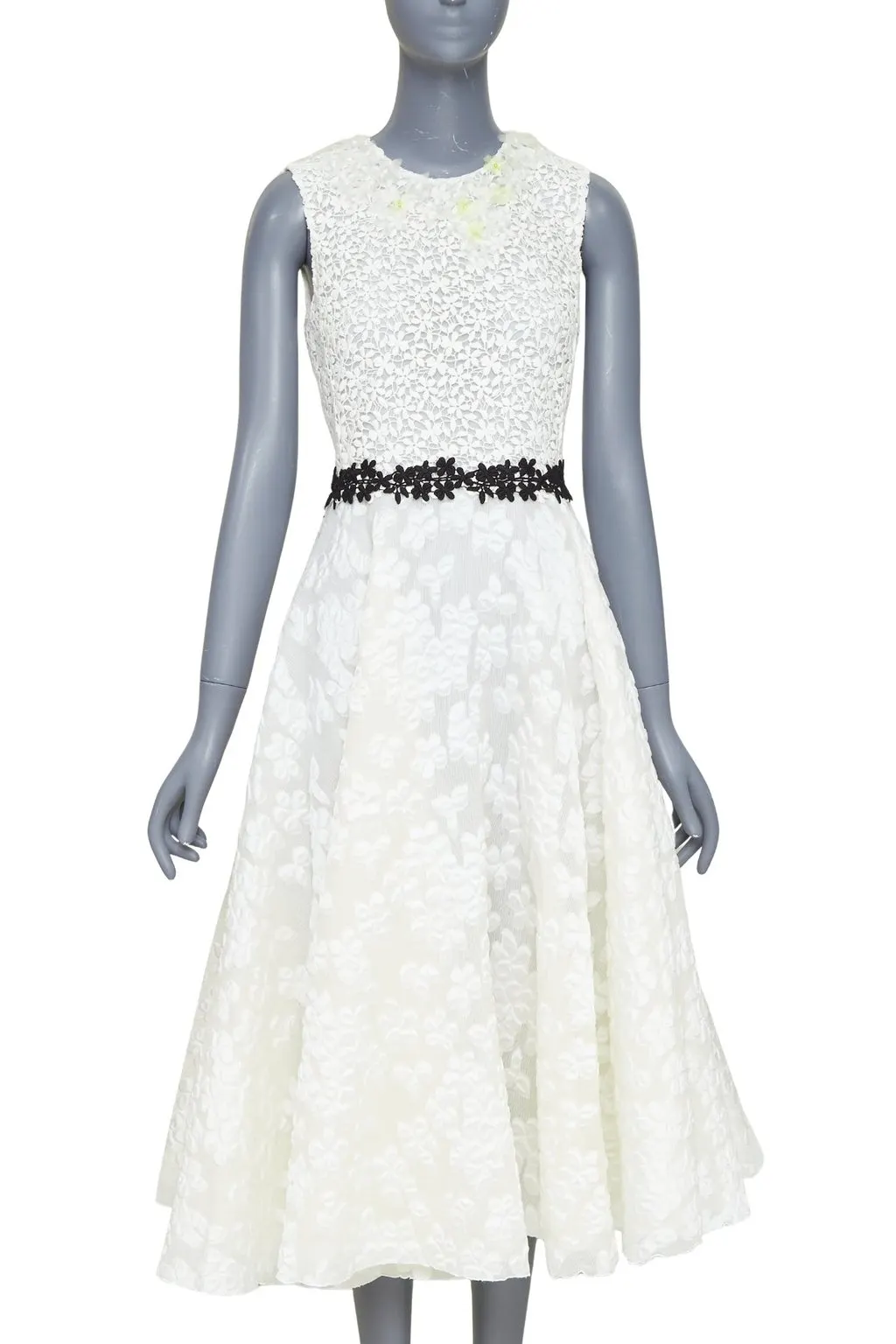Giambattista Valli Ecru Polyester Dress Beige Polyester Very good - Front View